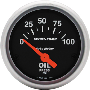 Auto Meter Sport-Comp Oil Pressure Gauge 3327 - Click Image to Close