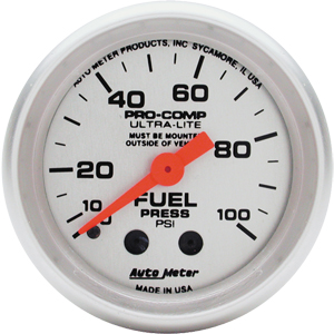 Auto Meter Ultra-Lite Fuel Pressure Gauge 4312 - Click Image to Close