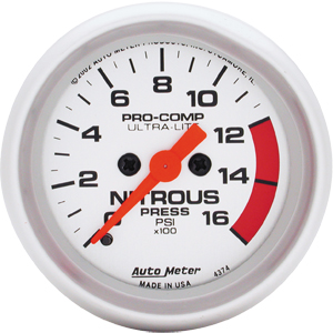 Auto Meter Ultra-Lite Nitrous Pressure Gauge 4374 - Click Image to Close