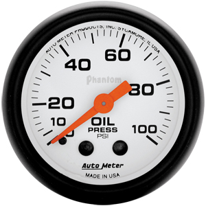 Auto Meter Phantom Series Oil Pressure Gauge 5721 - Click Image to Close