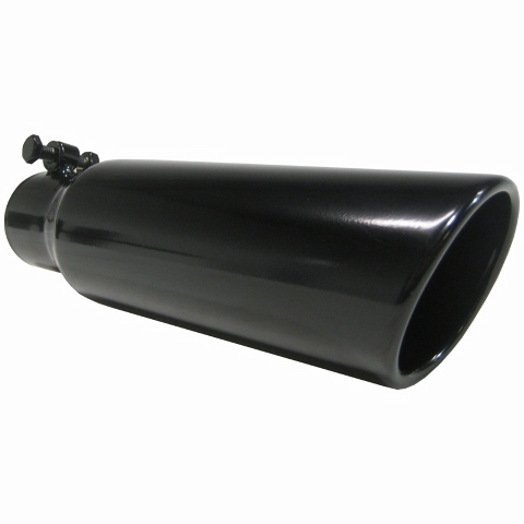 MBRP 18" Diesel Exhaust Tip 6" O.D., Rolled end, 4" intell 18" in length, Black coated - Click Image to Close